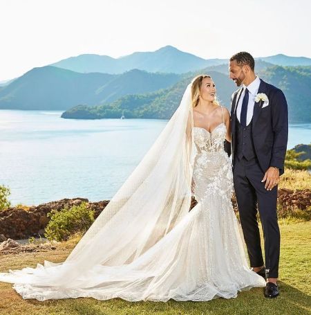 Rio Ferdinand and Kate Wright during their wedding ceremony